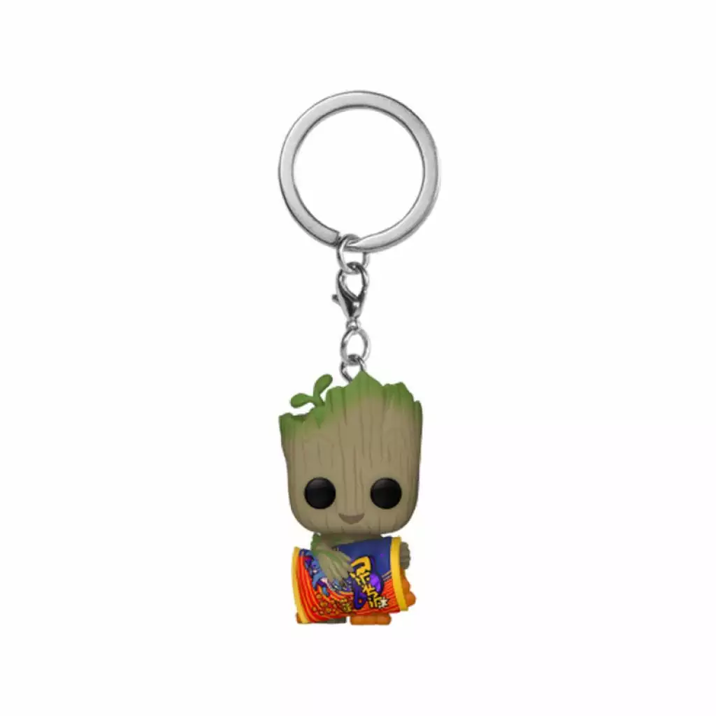 FUNKO Marvel - I Am Groot - Pocket Pop Keychain - Groot With Cheese Puffs 1 FUNKO Marvel - I Am Groot - Pocket Pop Keychain - Groot With Cheese Puffs