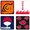 ABYstyle Naruto Shippuden - Pack De 4 Dessous De Verre - Emblèmes