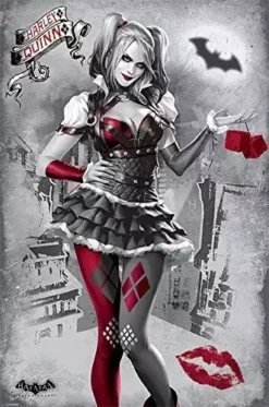 Dc Comics - Batman - Arkham Knight - Poster 61x91.5 - Harley Quinn Black / White & Red