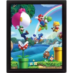 Pyramid International Super Mario - Cadre 3D Lenticular 26x20 - Super Mario Bros Wii U