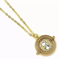 Harry Potter - Collier + Pendentif En Plaque Or - Retourneur De Temps Immobile